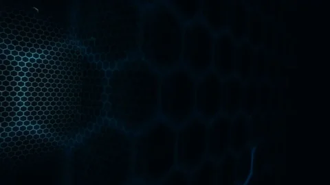 Honeycomb pattern with lighting effect over the dark background 4K 3840 x 2160 Stock Footage 73125938