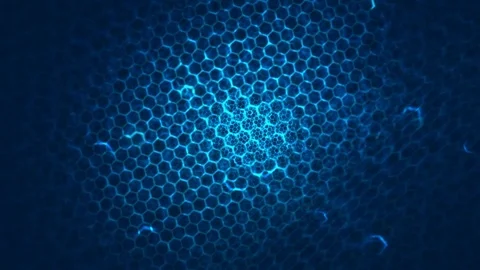Honeycomb pattern with lighting effect over the dark background Stock Footage 73126661
