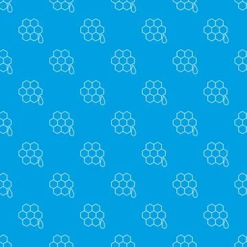 Honeycomb pattern vector seamless blue 스톡 일러스트