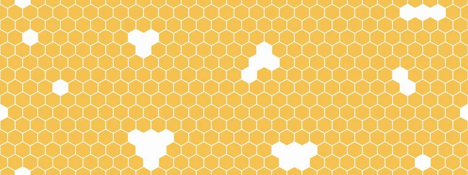 Honeycomb pattern with yellow hexagonal cells. Seamless abstract geometric .. Stock Illustration