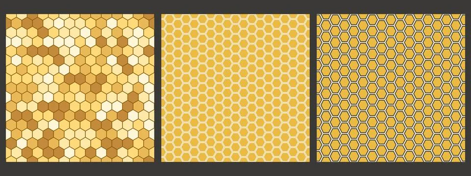 Honeycomb pattern with yellow hexagonal cells. Seamless abstract geometric .. Stock Illustration