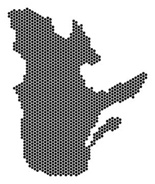 Honeycomb Quebec Province Map Stock Illustration