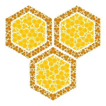 Honeycomb Recursion Icon Composition of Self Icons Stock Illustration