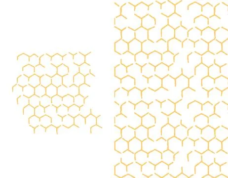 Honeycomb seamless pattern, abstract line drawing. doodle style hand drawin.. Stock Illustration