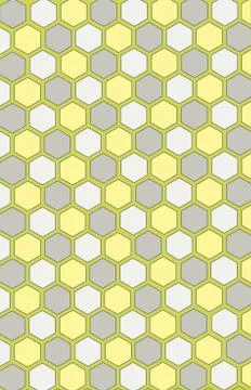 Honeycomb seamless pattern. Colors: gray, yellow, white Stock Illustration