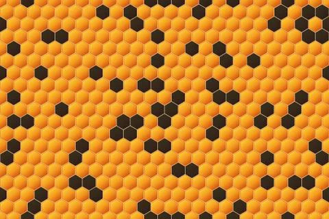 Honeycomb Seamless Pattern. Geometric Hexagons Background イラスト素材
