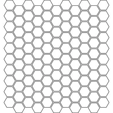 Honeycomb seamless pattern Silhouette, Honeycomb separated, Hexagon background Stock Illustration