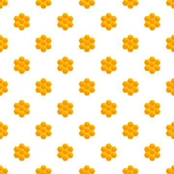 Honeycomb seamless pattern with sweet honey dripping Stock Illustration