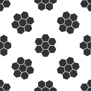 Honeycomb sign icon seamless pattern on white background. Honey cells symbol Illustrazione stock