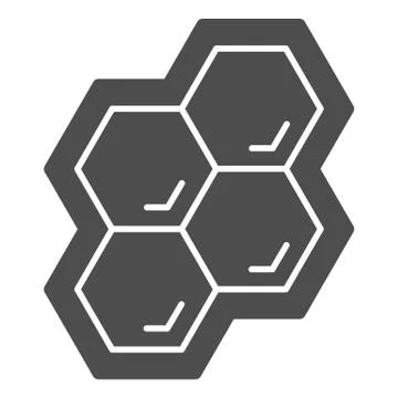 Honeycomb solid icon, Honey and bee concept, honey cells on white background Illustrazione stock