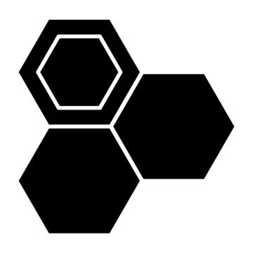 Honeycomb solid icon. Honey cells vector illustration isolated on white. Bee Illustrazione stock
