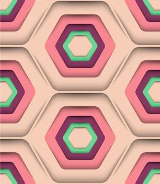 Honeycomb Spring Colors, Vector Seamless Pattern Stock Illustration