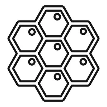 Honeycomb structure made of repeating hexagons with circles inside, symbolizi Stock Illustration