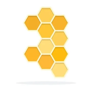 Honeycomb vector flat material design isolated object on white background. Stock Illustration