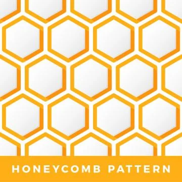 Honeycomb vector seamless pattern. Outline hexagon Vector natural honey backg 스톡 일러스트
