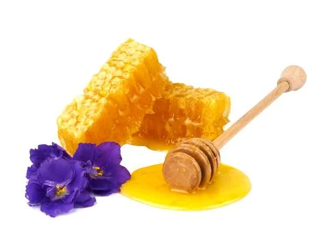 Honeycomb on a white background Stock Photos