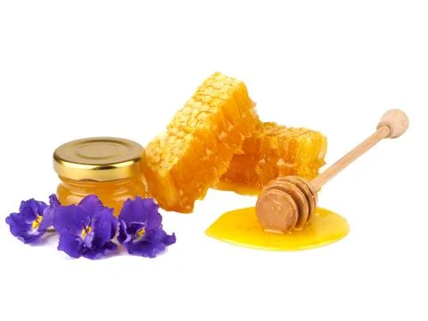 Honeycomb on a white background Stock Photos