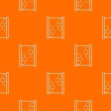 Honeycomb on wood pattern vector orange Stock Illustration