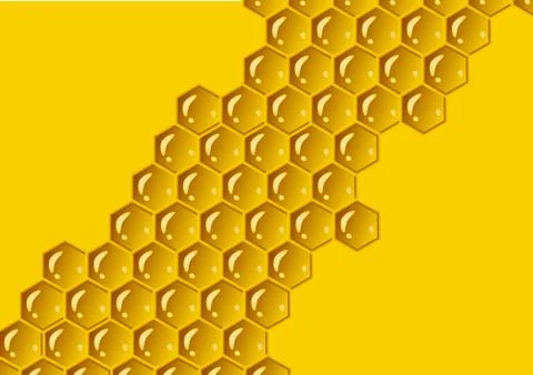 Honeycomb yellow composition background. Vector illustration of geometric Stock Illustration