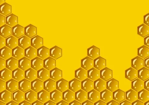 Honeycomb yellow composition background. Vector illustration of geometric Illustrazione stock