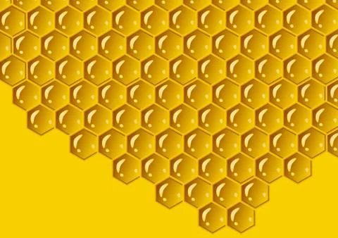 Honeycomb yellow composition background. Vector illustration of geometric Stock Illustration