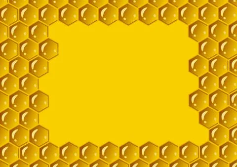 Honeycomb yellow composition background. Vector illustration of geometric Stock Illustration