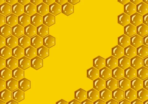Honeycomb yellow composition background. Vector illustration of geometric Illustrazione stock