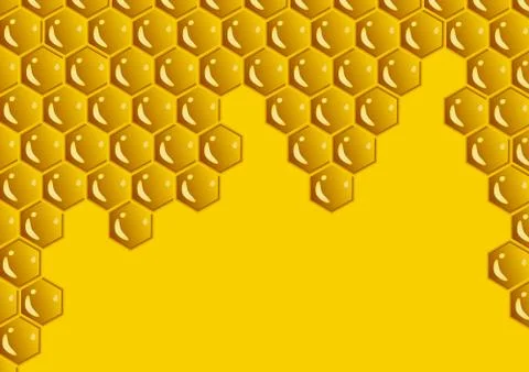 Honeycomb yellow composition background. Vector illustration of geometric Stock Illustration
