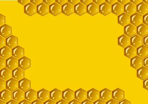 Honeycomb yellow composition background. Vector illustration of geometric Stock Illustration