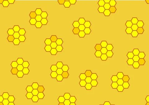 Honeycomb yellow composition background. Vector illustration of geometric Stock Illustration