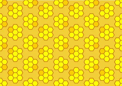 Honeycomb yellow composition background. Vector illustration of geometric Stock Illustration
