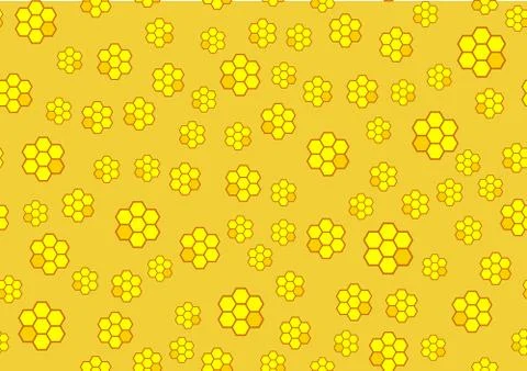 Honeycomb yellow composition background. Vector illustration of geometric Stock Illustration