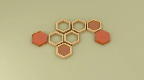 Honeycombs abstract render background, 3d illustration Stock Illustration