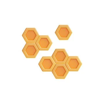 Honeycombs with bee honey, 3D vector realistic orange mosaic pattern of comb Stock Illustration