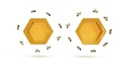 Honeycombs of bees sign 3d render Honeycombs of bees sign 3d render Copyri... Foto stock