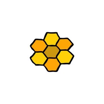 Honeycombs doodle icon, vector illustration Stock Illustration