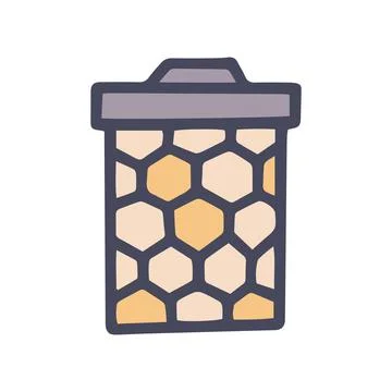 Honeycombs frame color vector doodle simple icon Stock-Illustration