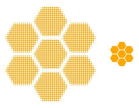 Honeycombs Halftone Dot Icon 스톡 일러스트