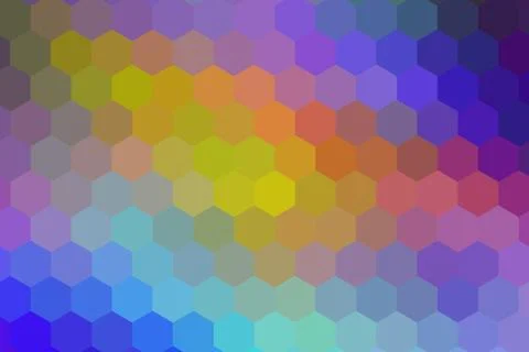 Honeycombs pattern. Multi-colored rectangular pixel background. Stock Illustration