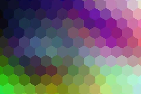 Honeycombs pattern. Multi-colored rectangular pixel background. Stock Illustration