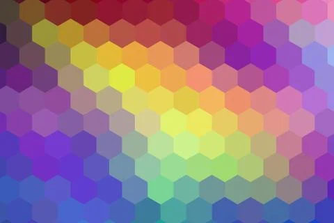 Honeycombs pattern. Multi-colored rectangular pixel background. Stock Illustration