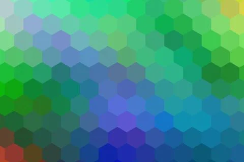 Honeycombs pattern. Multi-colored rectangular pixel background. Illustrazione stock