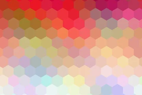 Honeycombs pattern. Multi-colored rectangular pixel background. Illustrazione stock