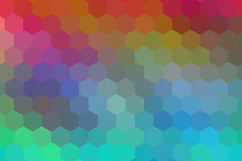 Honeycombs pattern. Multi-colored rectangular pixel background. Illustrazione stock