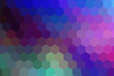 Honeycombs pattern. Multi-colored rectangular pixel background. Illustrazione stock