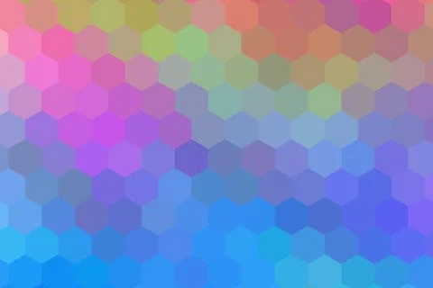 Honeycombs pattern. Multi-colored rectangular pixel background. Stock Illustration