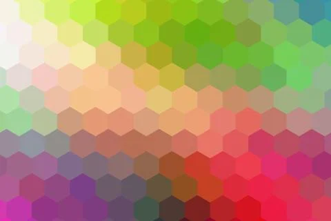 Honeycombs pattern. Multi-colored rectangular pixel background. Illustrazione stock