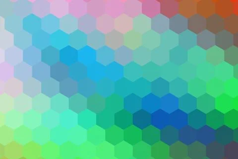 Honeycombs pattern. Multi-colored rectangular pixel background. Illustrazione stock