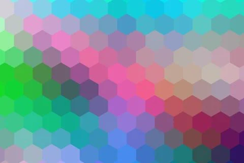 Honeycombs pattern. Multi-colored rectangular pixel background. Illustrazione stock