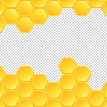 Honeycombs on transparent background Stock Illustration